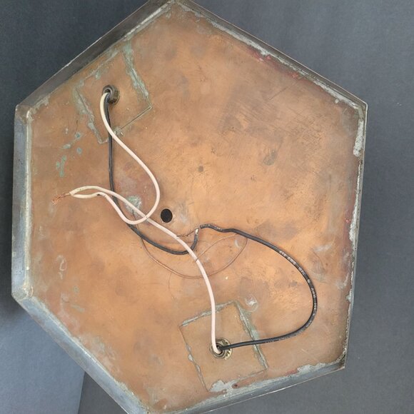 Vintage Hexagonal Metal Glass Outdoor Ceiling Light Fixture By Thom Clinefelter - Picture 7 of 14